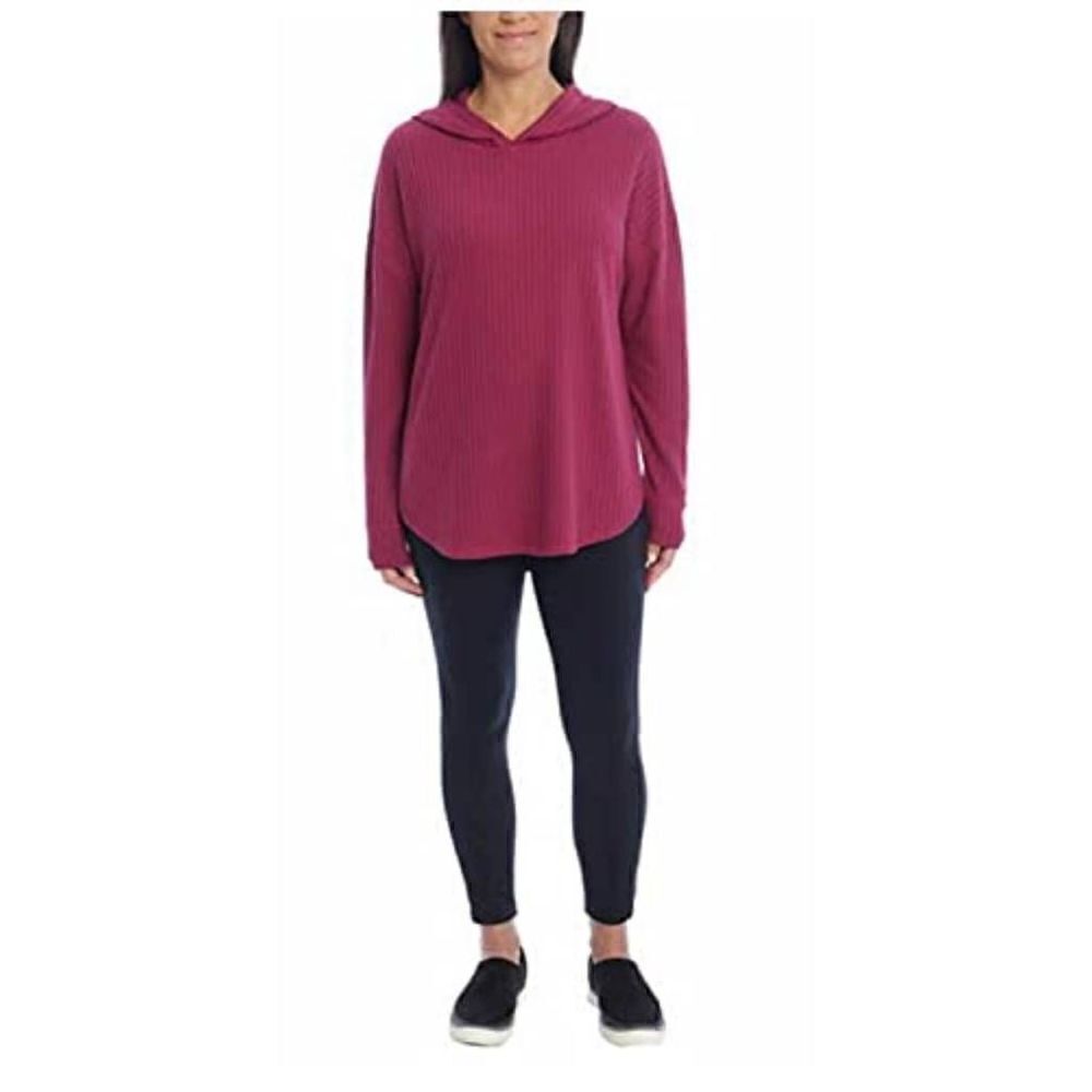 Chaser Shirt Womens Medium Pink Purple Hoodie Thermal Knit Waffle Pullover Cozy.
